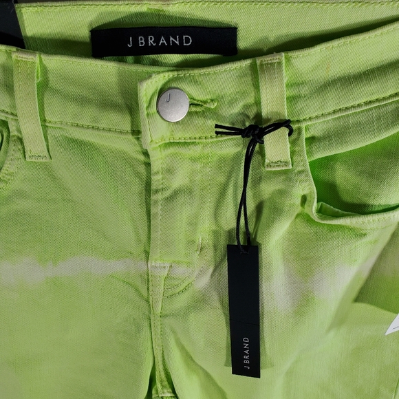 NEW J Brand Skinny Cropped Jeans Lime Shockwave Green Womens Size 24 - Picture 7 of 9